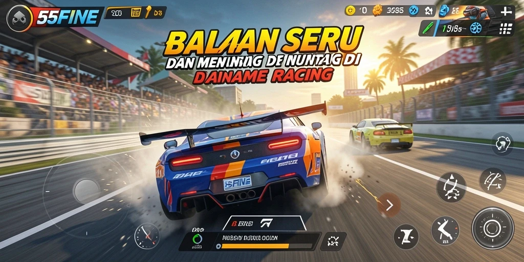 Screenshot utama menunjukkan intensitas balapan yang menegangkan.
