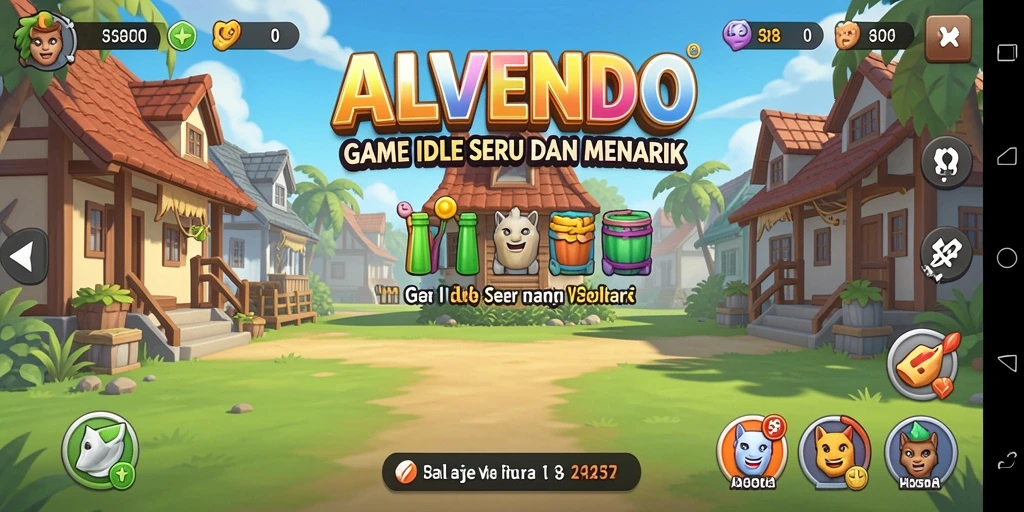 Screenshot gameplay ALVENDO yang menunjukkan kemajuan seru dalam permainan Idle.