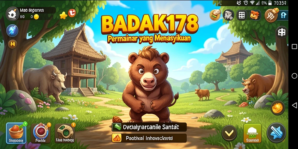 Tampilan gameplay menarik dari BADAK178 yang penuh warna.