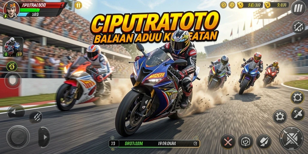 Gameplay balapan motor yang menegangkan dan seru.