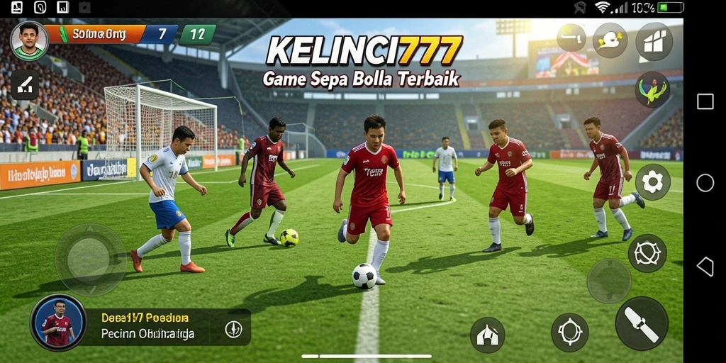 Screenshot KELINCI777 menampilkan aksi seru di lapangan sepak bola.