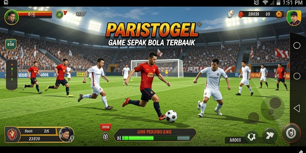 Tampilan mendebarkan dari gameplay PARISTOGEL dalam aksi sepak bola.